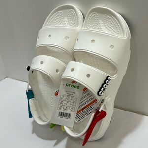 CROCS White Sandals with Adjustable Straps and Ventilation